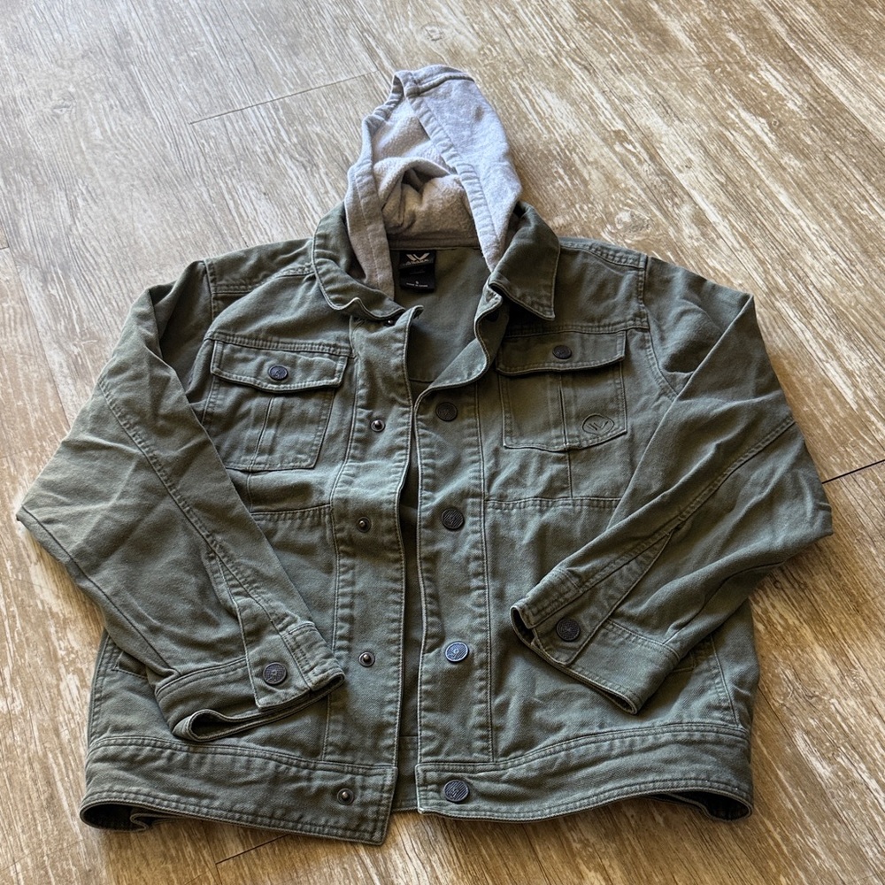 Shaun White Olive Jacket with Gray Hood